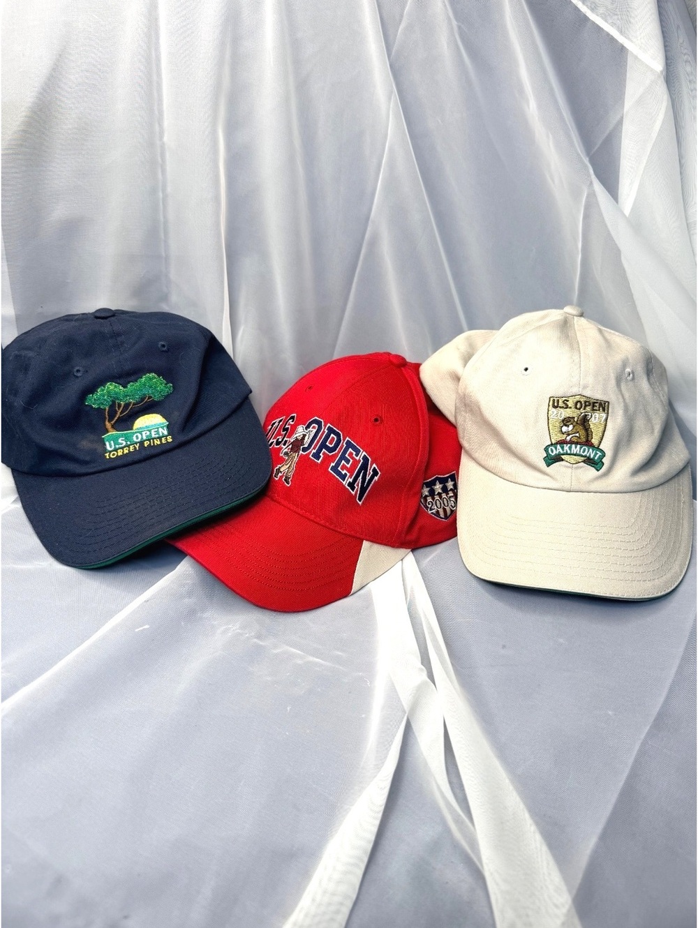 US Open Golf Hats USGA Member Caps 2005 Pinehurst 2007 Oakmont 2008 Torrey Pines